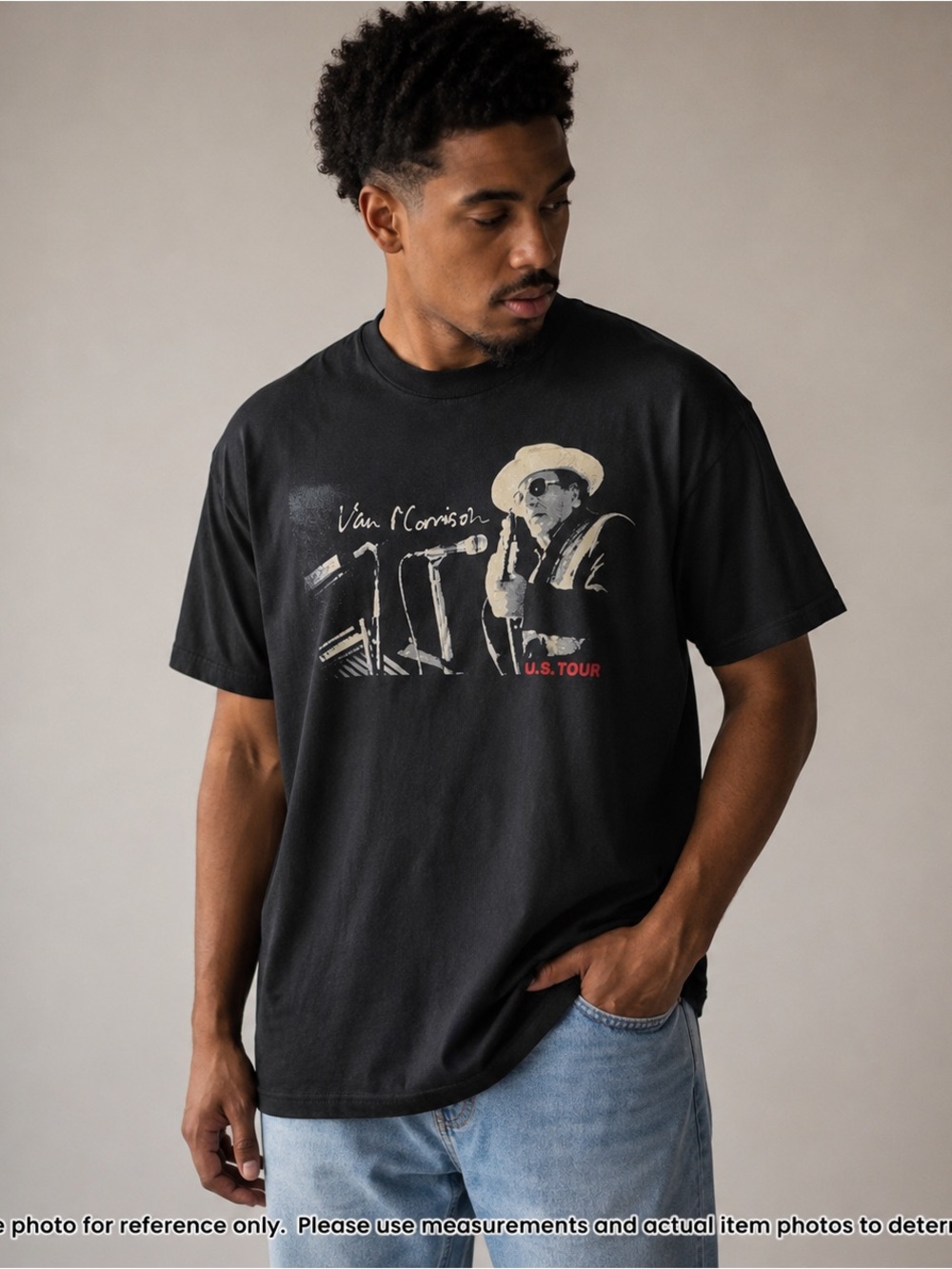 Van Morrison 2023 US Tour Band Tee Black Graphic Concert Shirt Mens Large